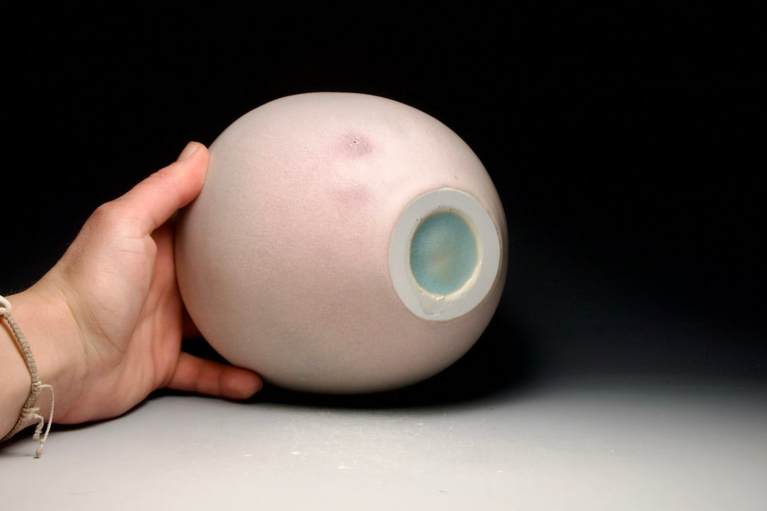 Hollow Rim Soft Porcelain Bowl (4.5in tall x 6.5in diameter)