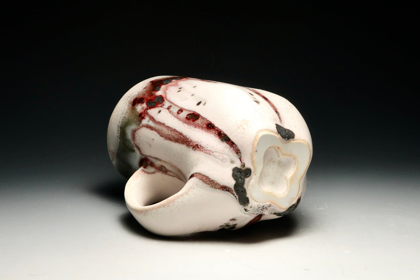 10oz Dreamy Drippy Porcelain Mug - Thrown, Altered and Gas Fired