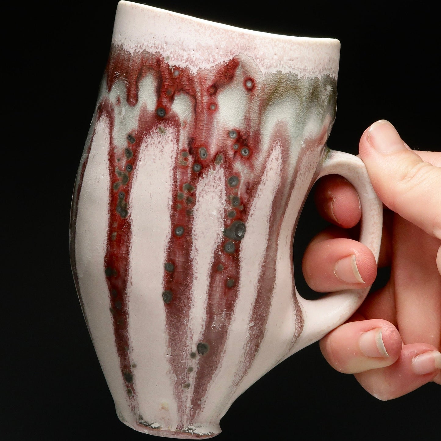 12oz Tall Blush Porcelain Mug - Thrown, Altered and Gas Fired