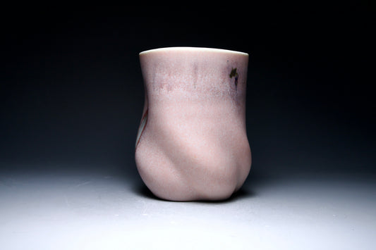 10oz Altered Red Drips Porcelain Mug (3.5in tall x 3.5in diameter)