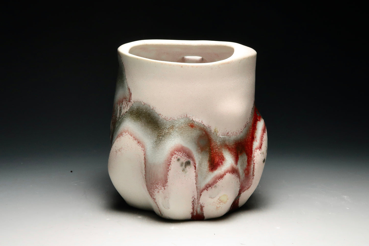 10oz TRAVEL MUG! Altered and Gas Fired Porcelain Mug with Mouthpiece