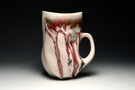 10oz Dreamy Drippy Porcelain Mug - Thrown, Altered and Gas Fired
