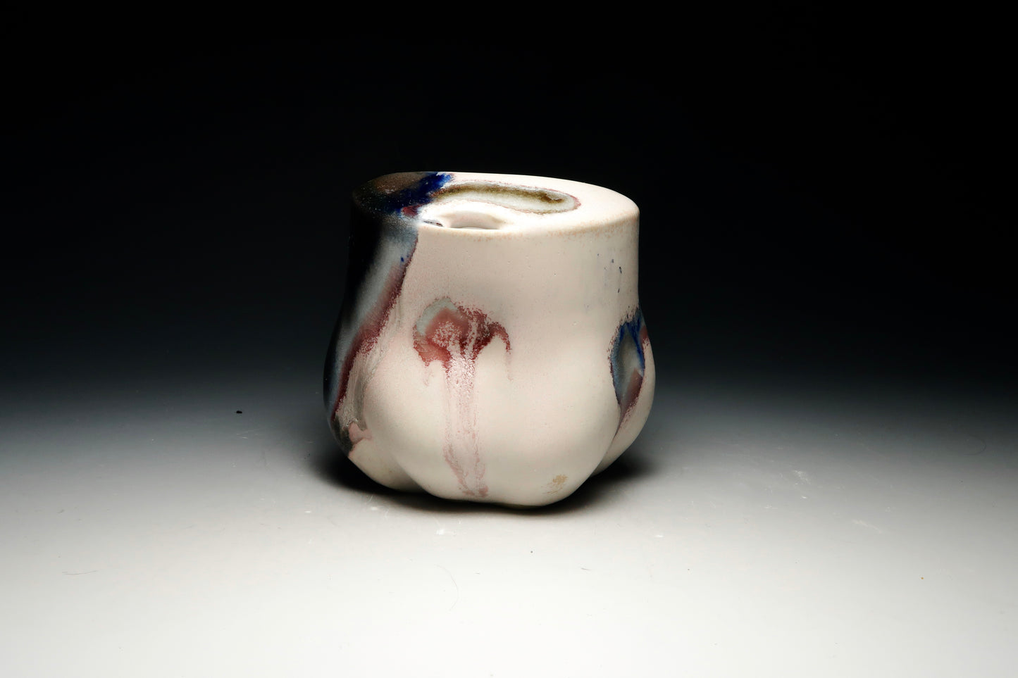 9oz Chubby TRAVEL MUG! Altered and Gas Fired Porcelain Mug with Mouthpiece