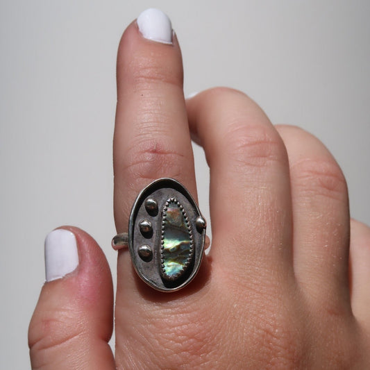 Abalone Tide Ring Size 8