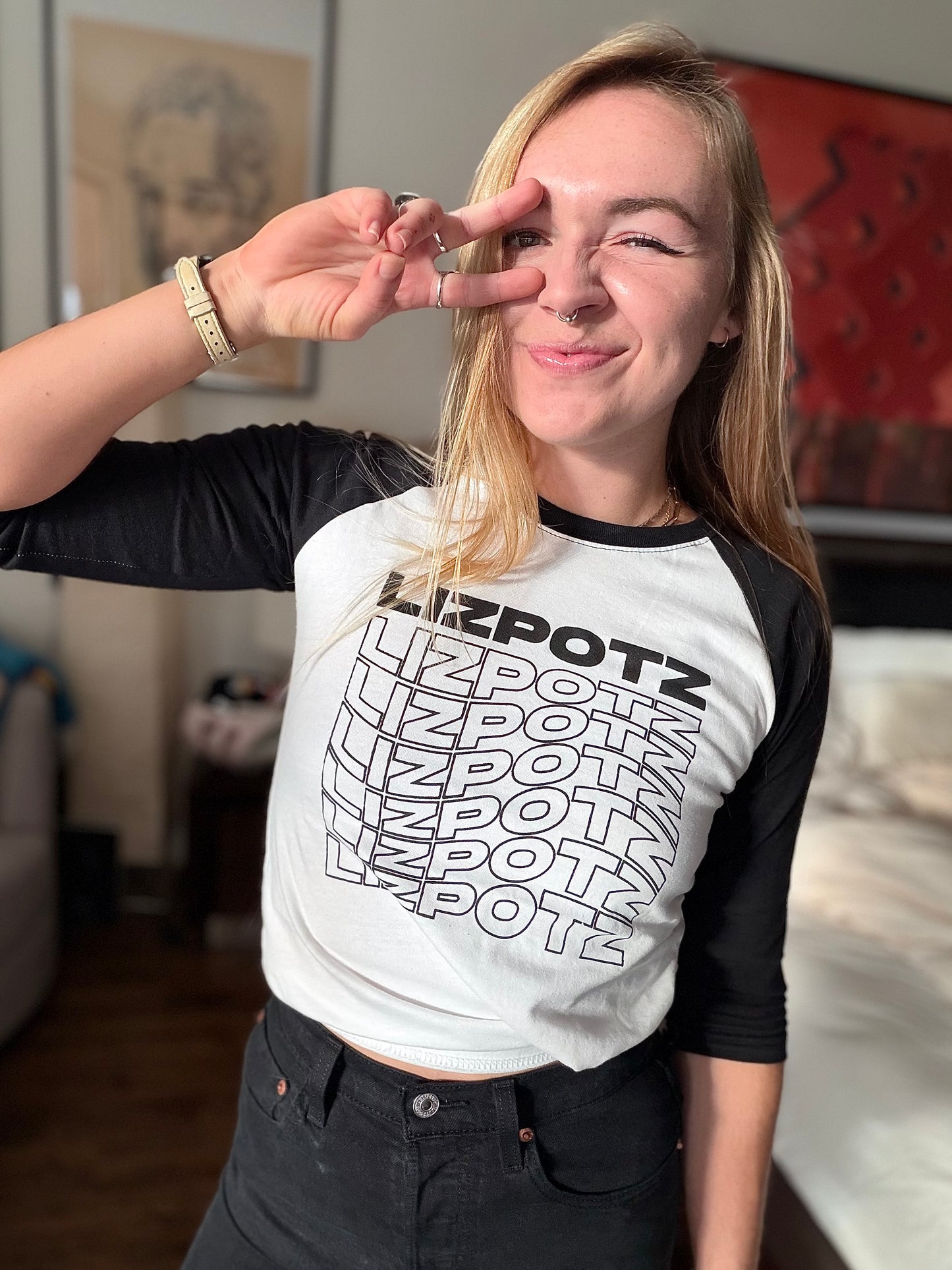 LIZPOTZ BASEBALL TEE Screenprinted T-Shirt S-XLG