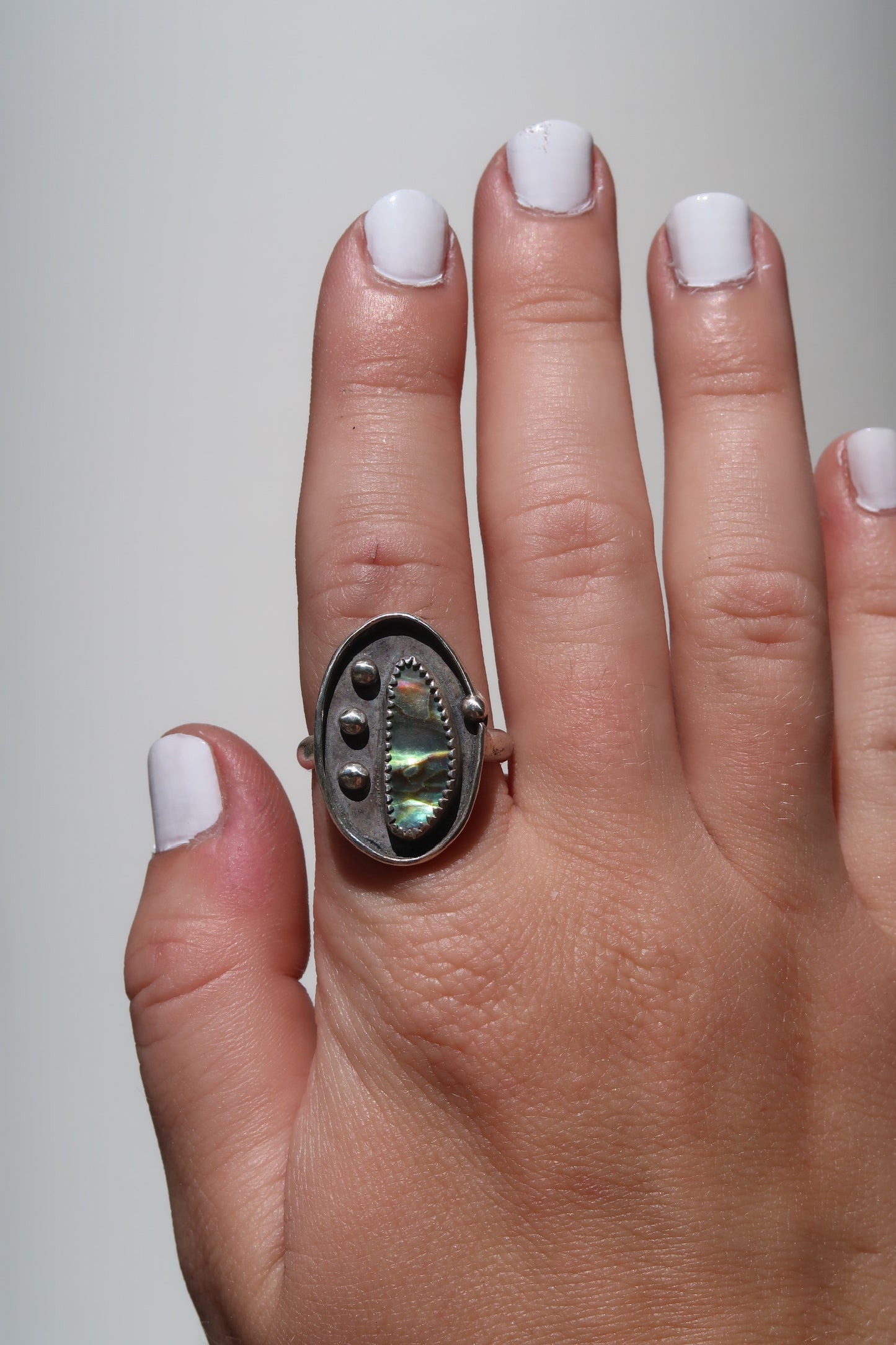 Abalone Tide Ring Size 8