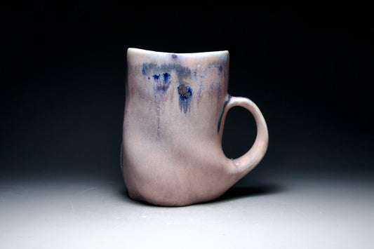 12oz Altered Red Drips Porcelain Mug (4in tall x 3in diameter)