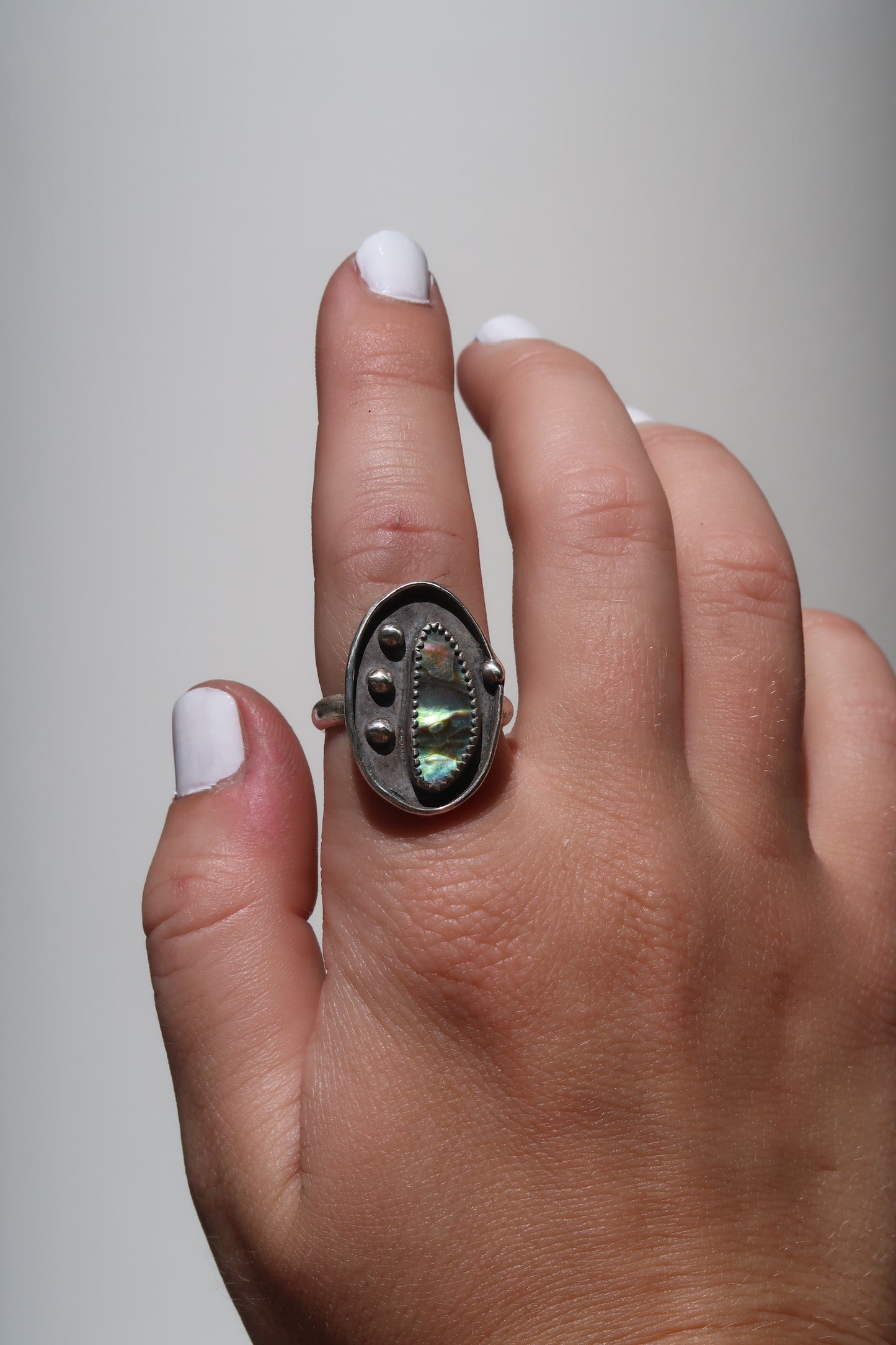 Abalone Tide Ring Size 8