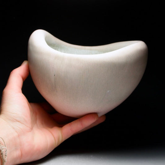 Hollow Rim Soft Porcelain Bowl (4.5in tall x 6.5in diameter)