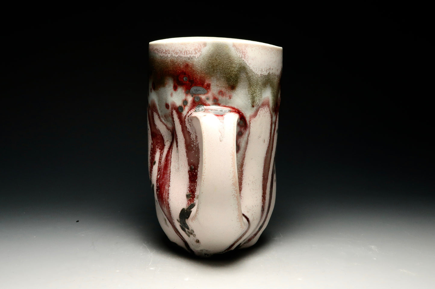 10oz Dreamy Drippy Porcelain Mug - Thrown, Altered and Gas Fired