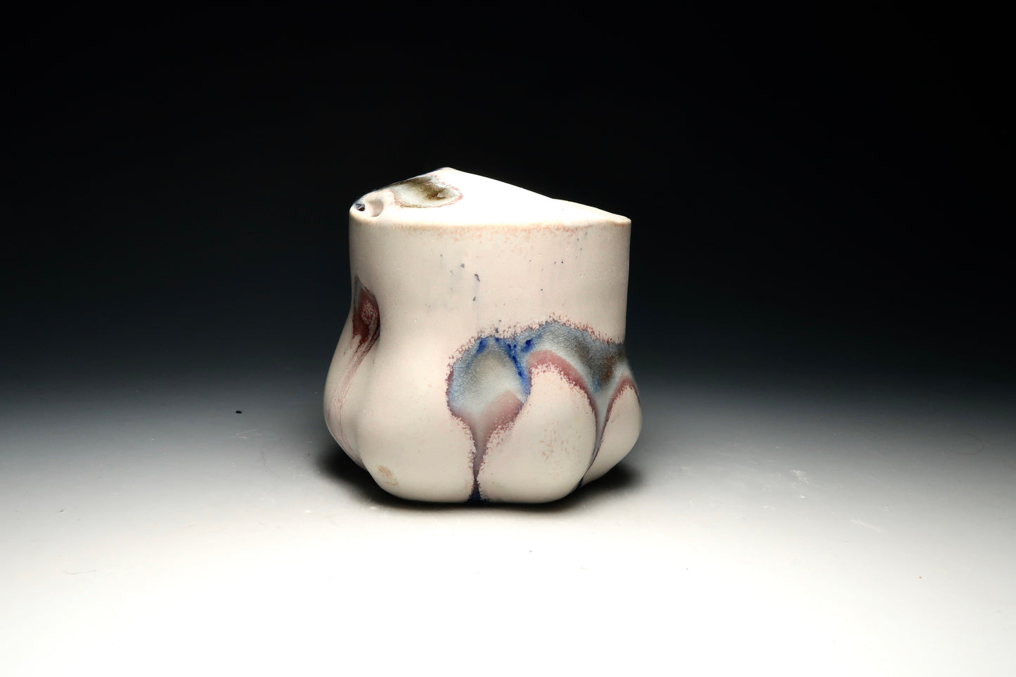 9oz Chubby TRAVEL MUG! Altered and Gas Fired Porcelain Mug with Mouthpiece