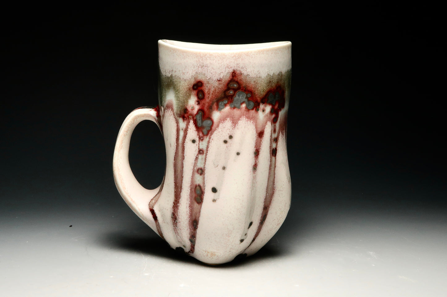 10oz Dreamy Drippy Porcelain Mug - Thrown, Altered and Gas Fired