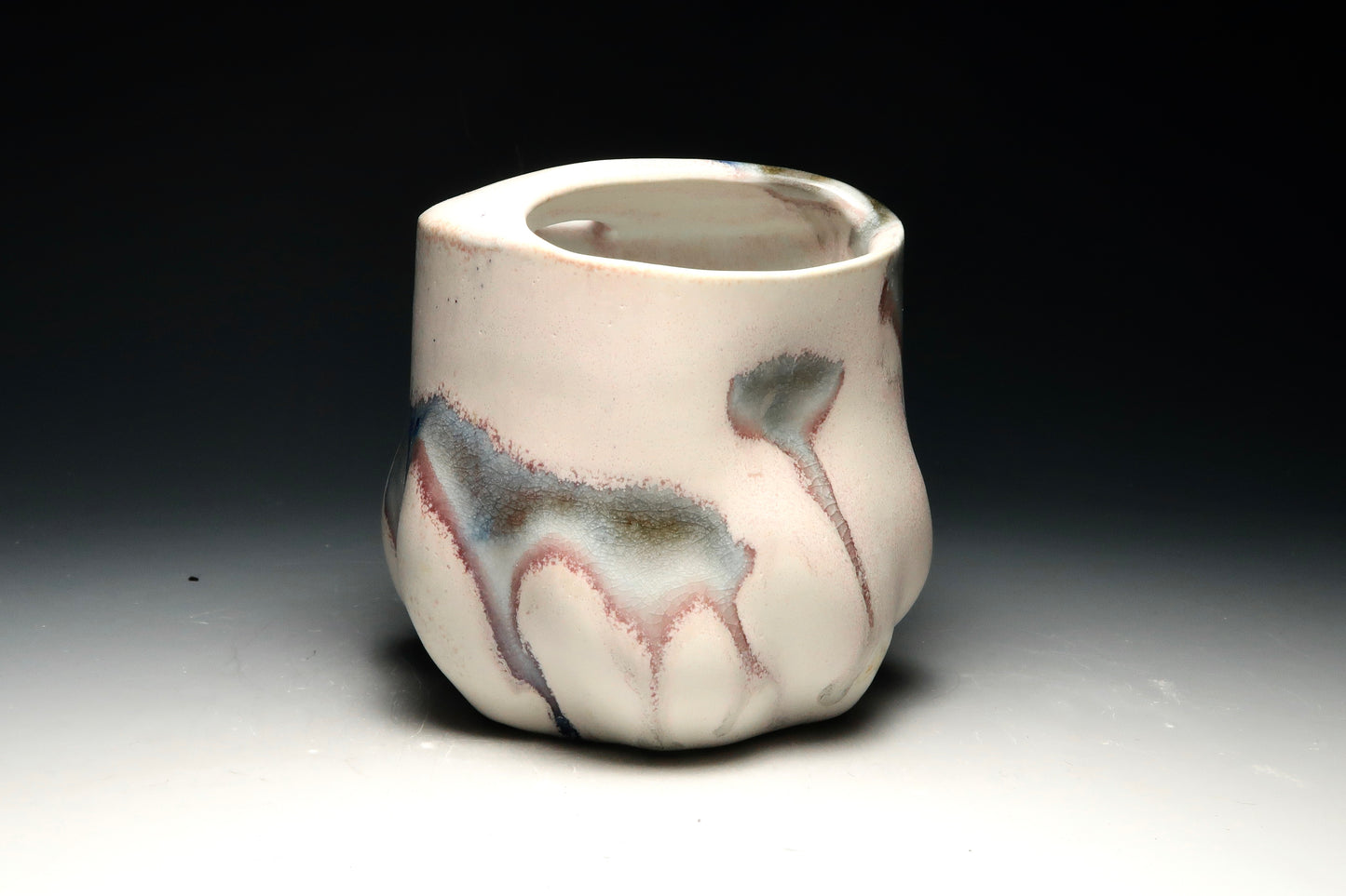 9oz Chubby TRAVEL MUG! Altered and Gas Fired Porcelain Mug with Mouthpiece