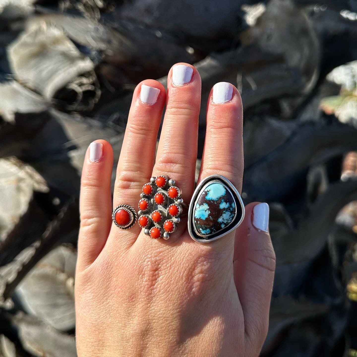 Size 7.5-8 Turquoise Shadowbox Ring