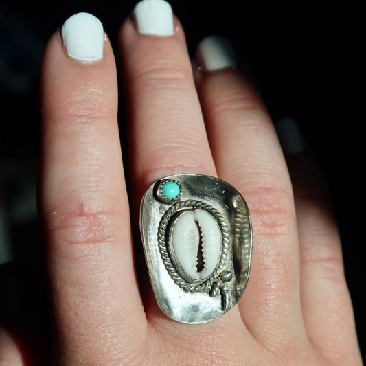 Cowrie Cowboy Ring Size 6