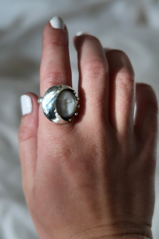 Sleeping Moon Ring Size 8