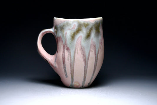 12oz Altered Red Drips Porcelain Mug (4in tall x 3in diameter)