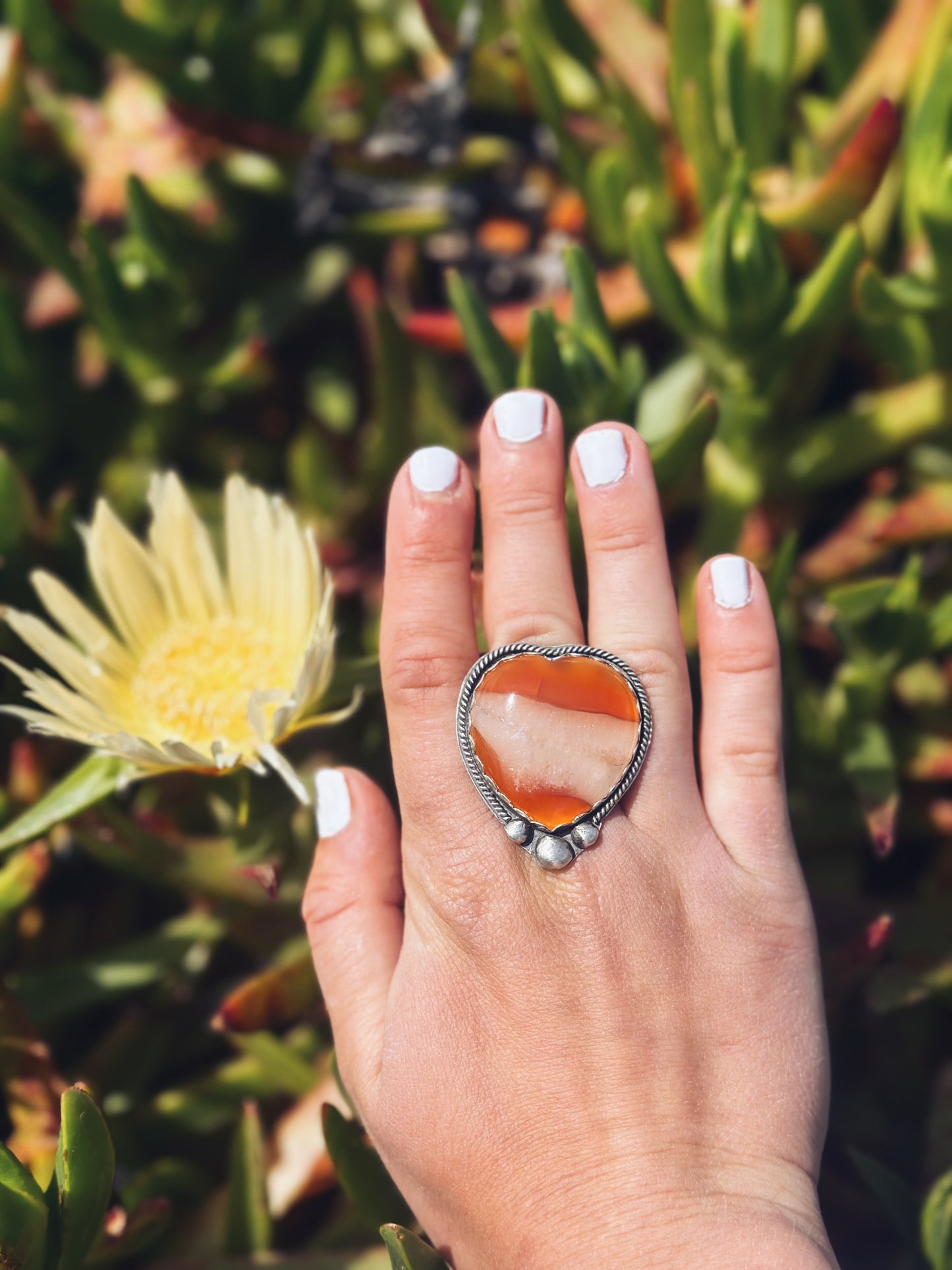 Heart Sterling silver ring size 7-7.5